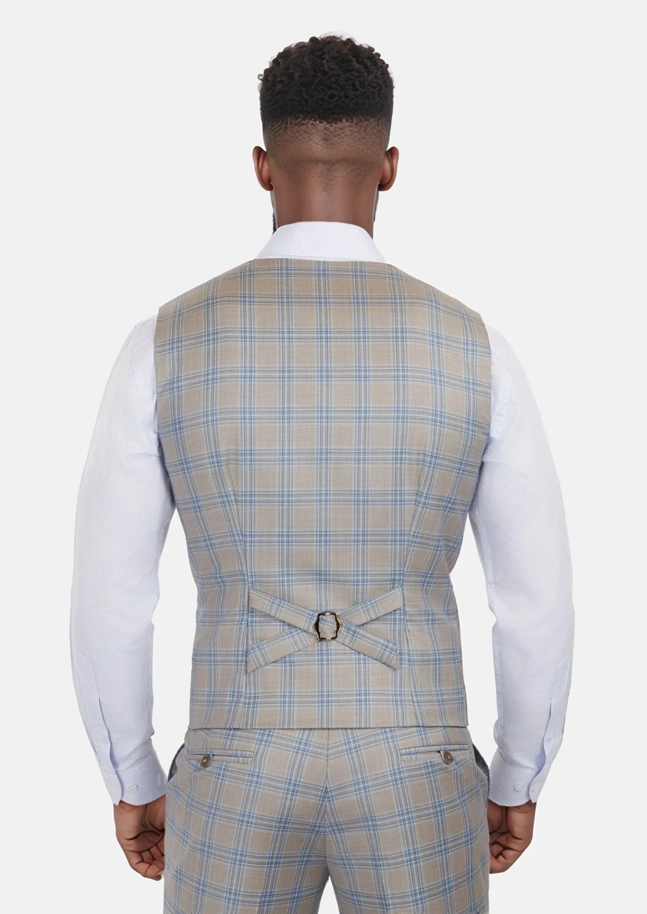 Milano Grey Checked Vest sold by Sartoro product image thumbnail 4