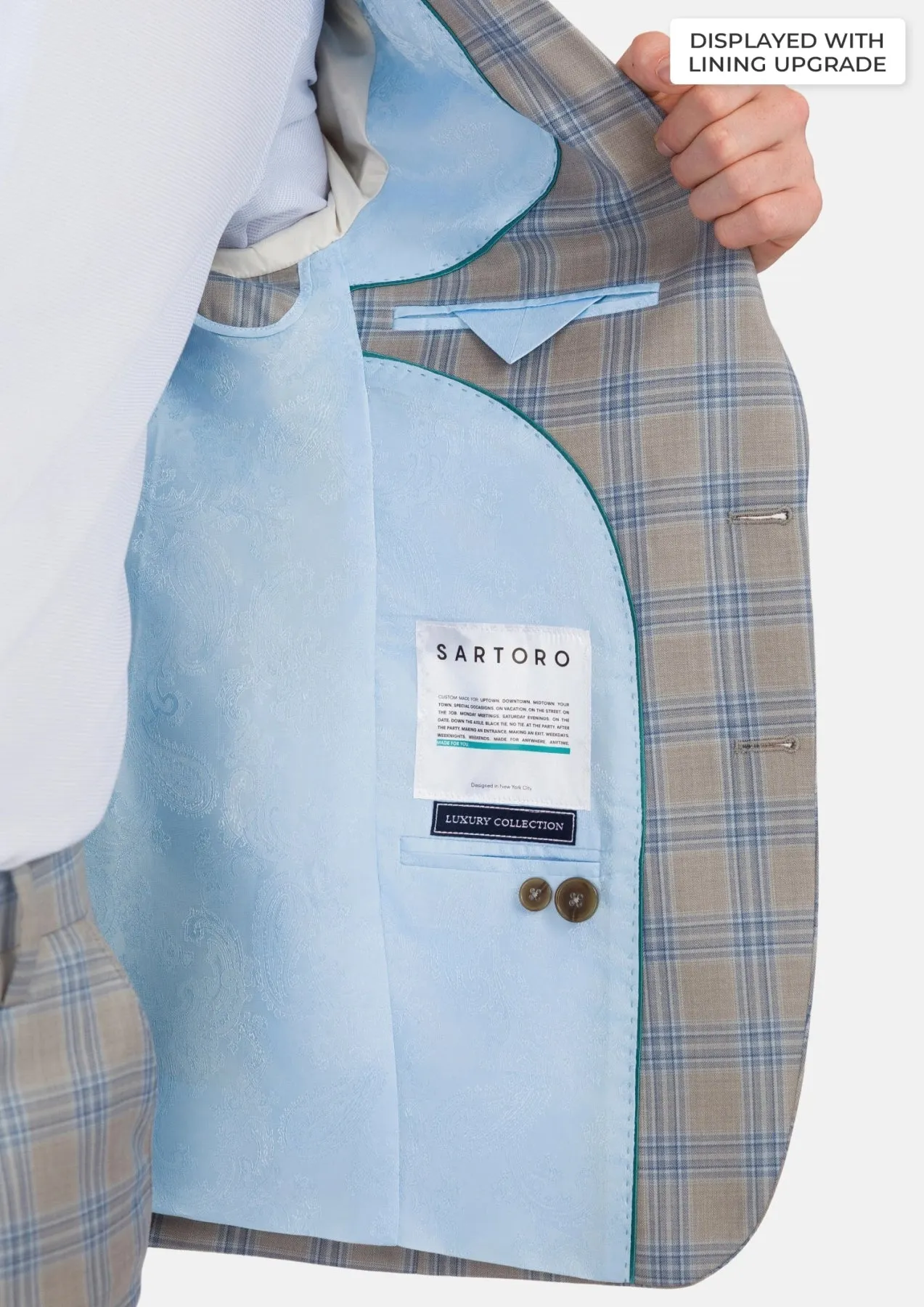 Milano Grey Checked Suit sold by Sartoro product image thumbnail 4