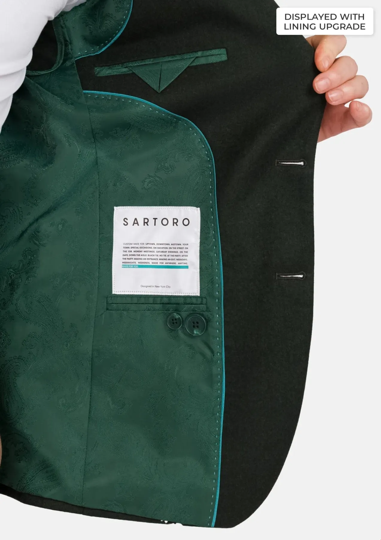 Forest Green Flannel Ellis Jacket sold by Sartoro product image thumbnail 4