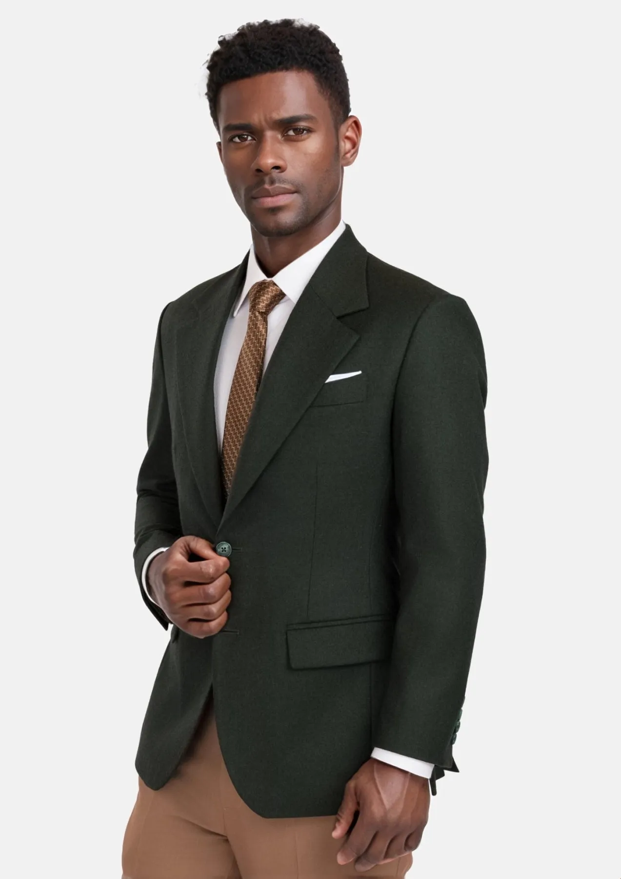 Forest Green Flannel Ellis Jacket sold by Sartoro product image thumbnail 3