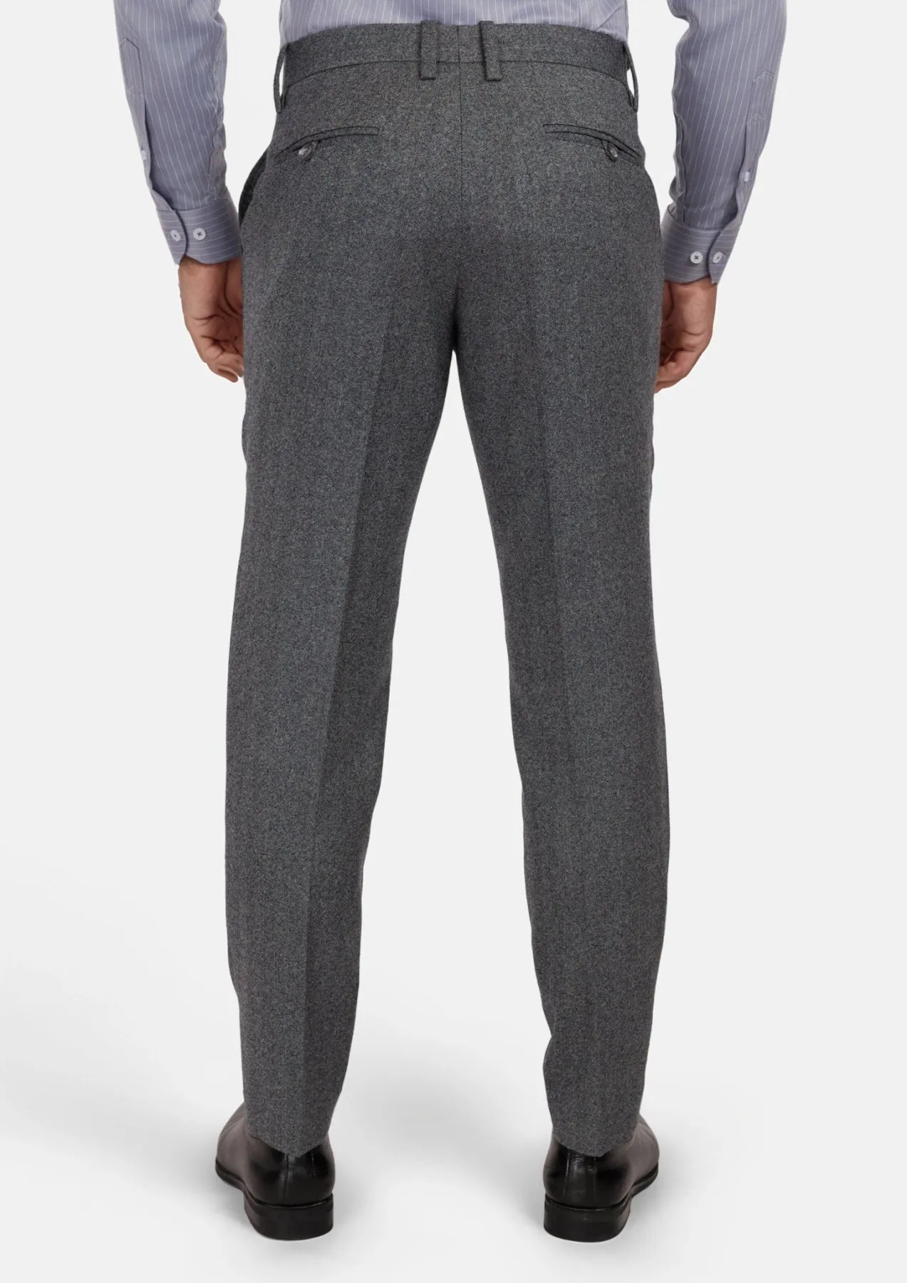 Mid Grey Herringbone Flannel Pants sold by Sartoro product image thumbnail 5
