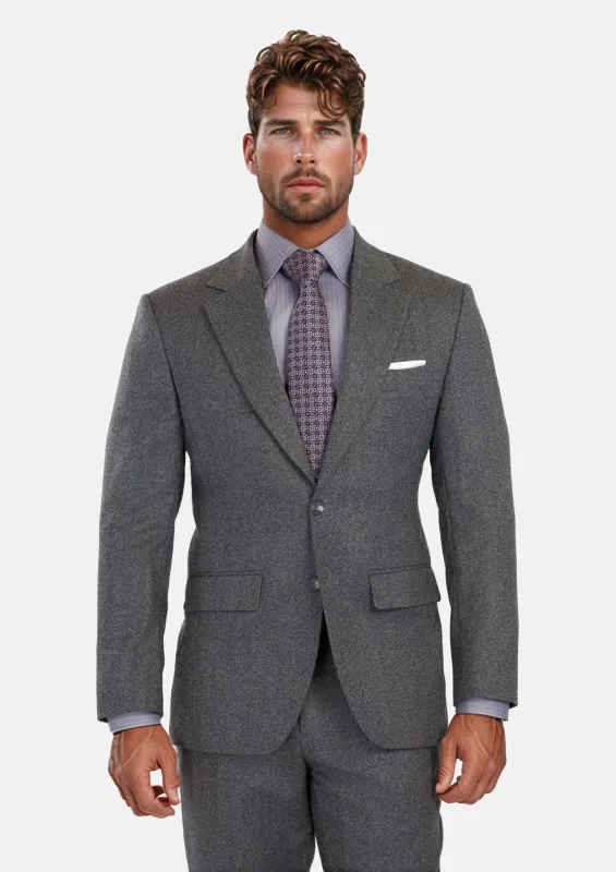 Mid Grey Herringbone Flannel Suit sold by Sartoro
