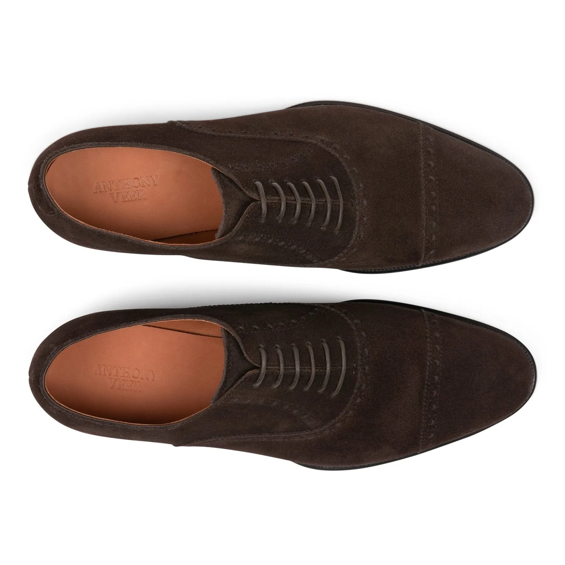 Windsor Brogue Cap-Toe // Tobacco Velvet Brown Suede sold by Sartoro product image thumbnail 3