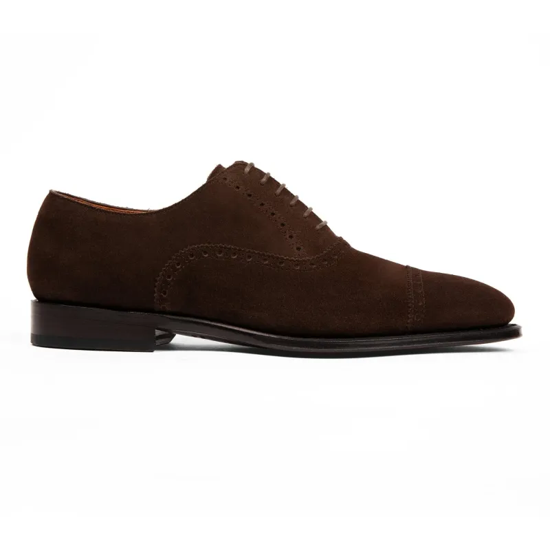 Windsor Brogue Cap-Toe // Tobacco Velvet Brown Suede sold by Sartoro