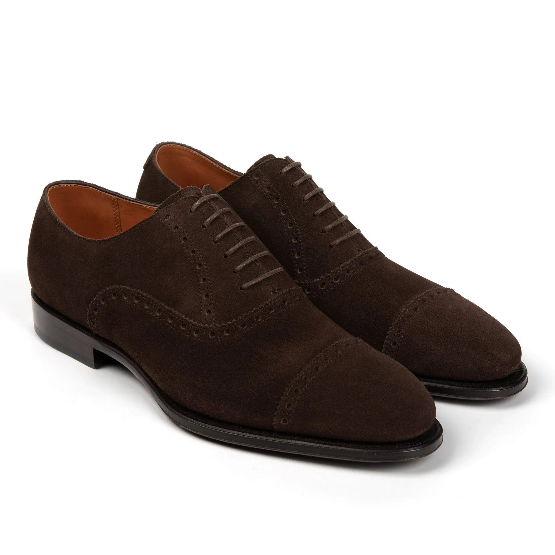 Windsor Brogue Cap-Toe // Tobacco Velvet Brown Suede sold by Sartoro product image thumbnail 2