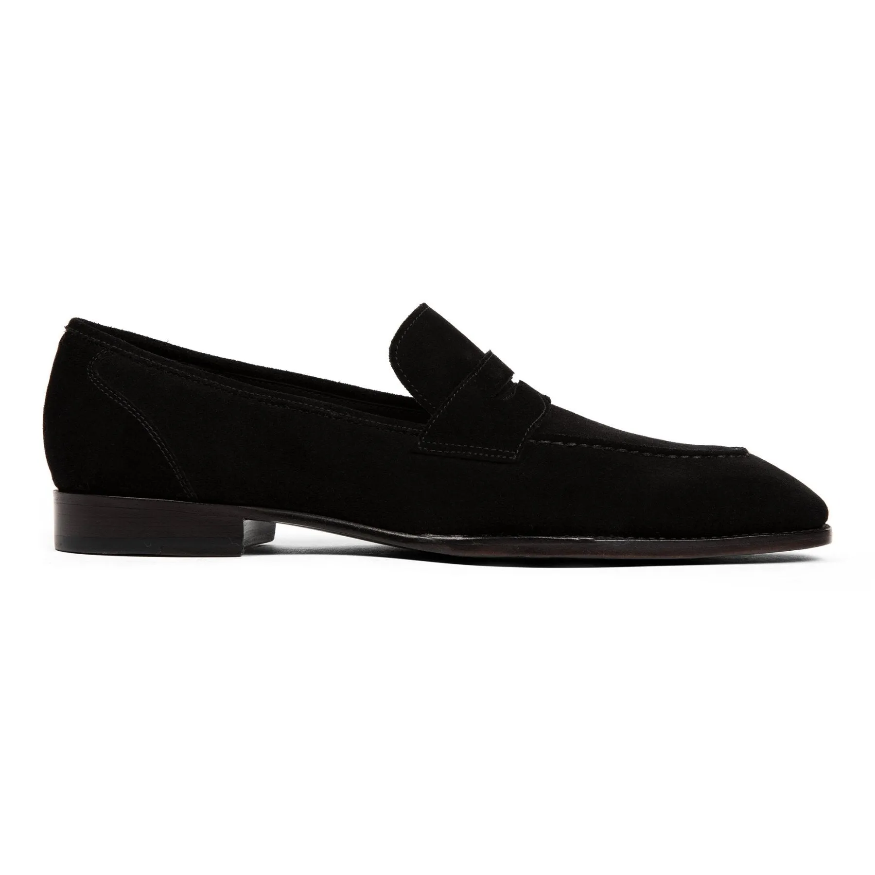Belmont Penny Loafer // Velvet Noir Black Suede sold by Sartoro
