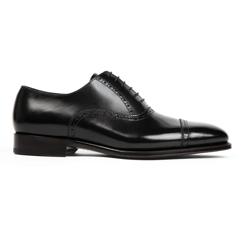 Windsor Brogue Cap-Toe // Obsidian Black sold by Sartoro