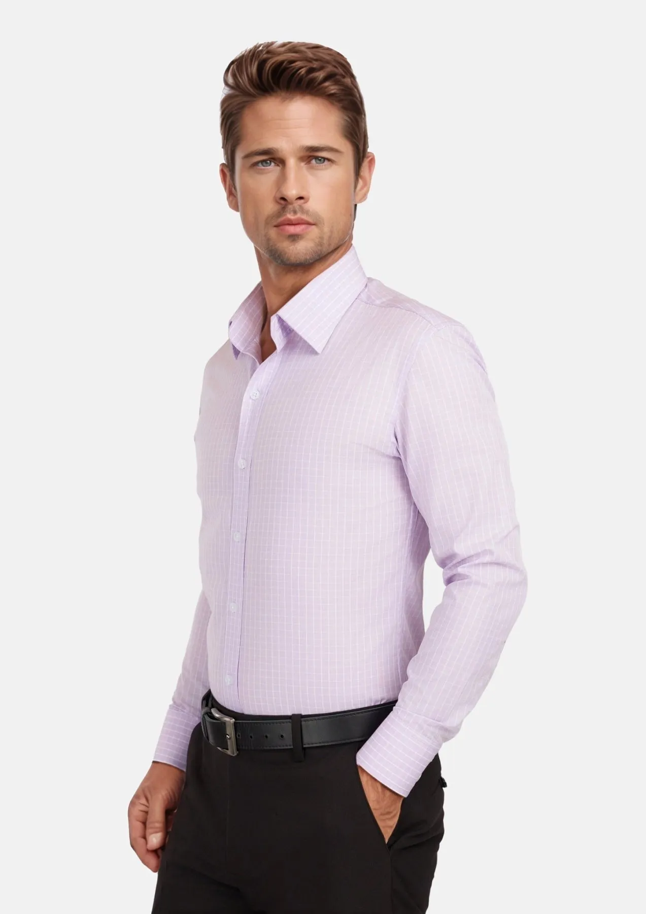 Lavender Plaid Shirt sold by Sartoro product image thumbnail 3