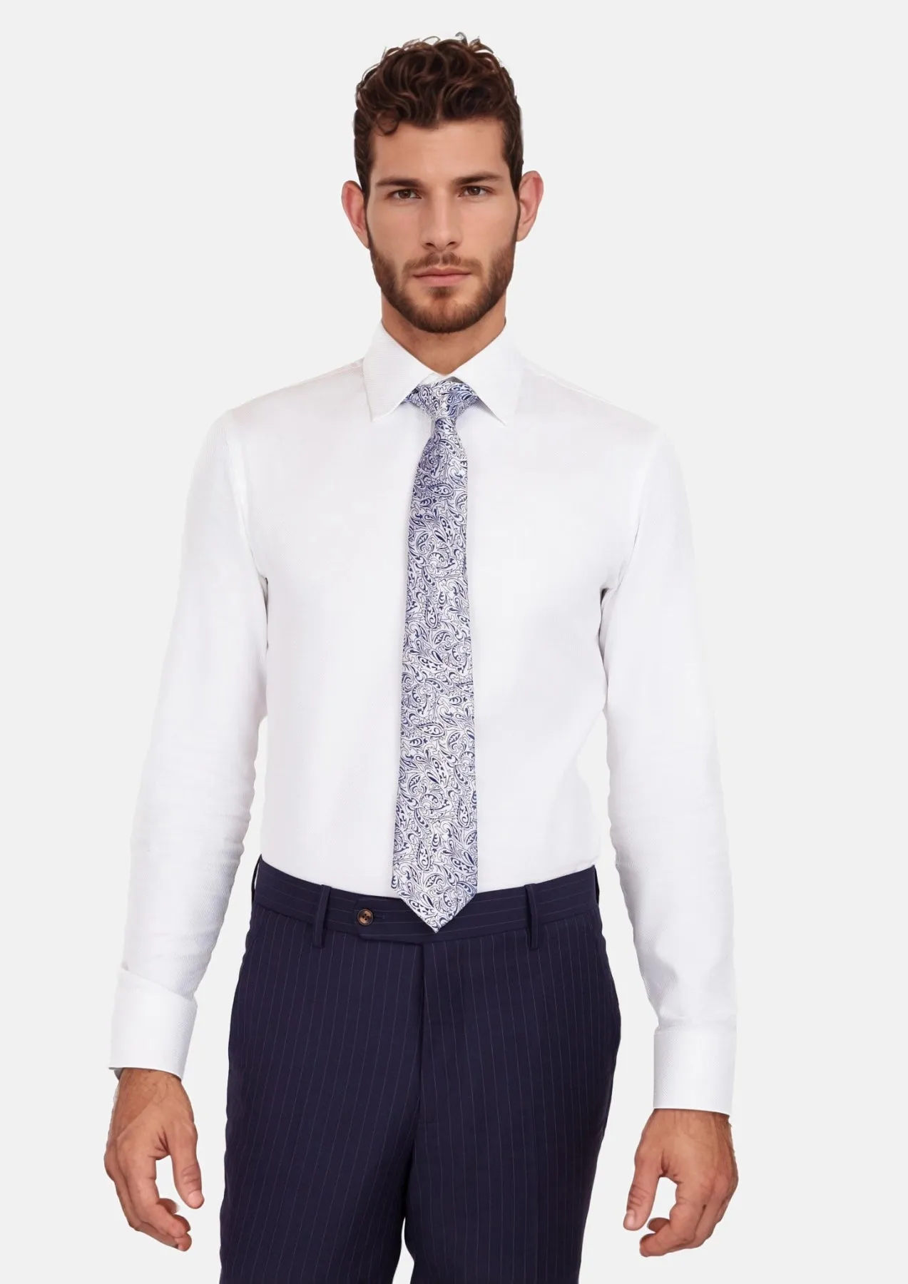 Pure White Stripe Shirt sold by Sartoro product image thumbnail 2