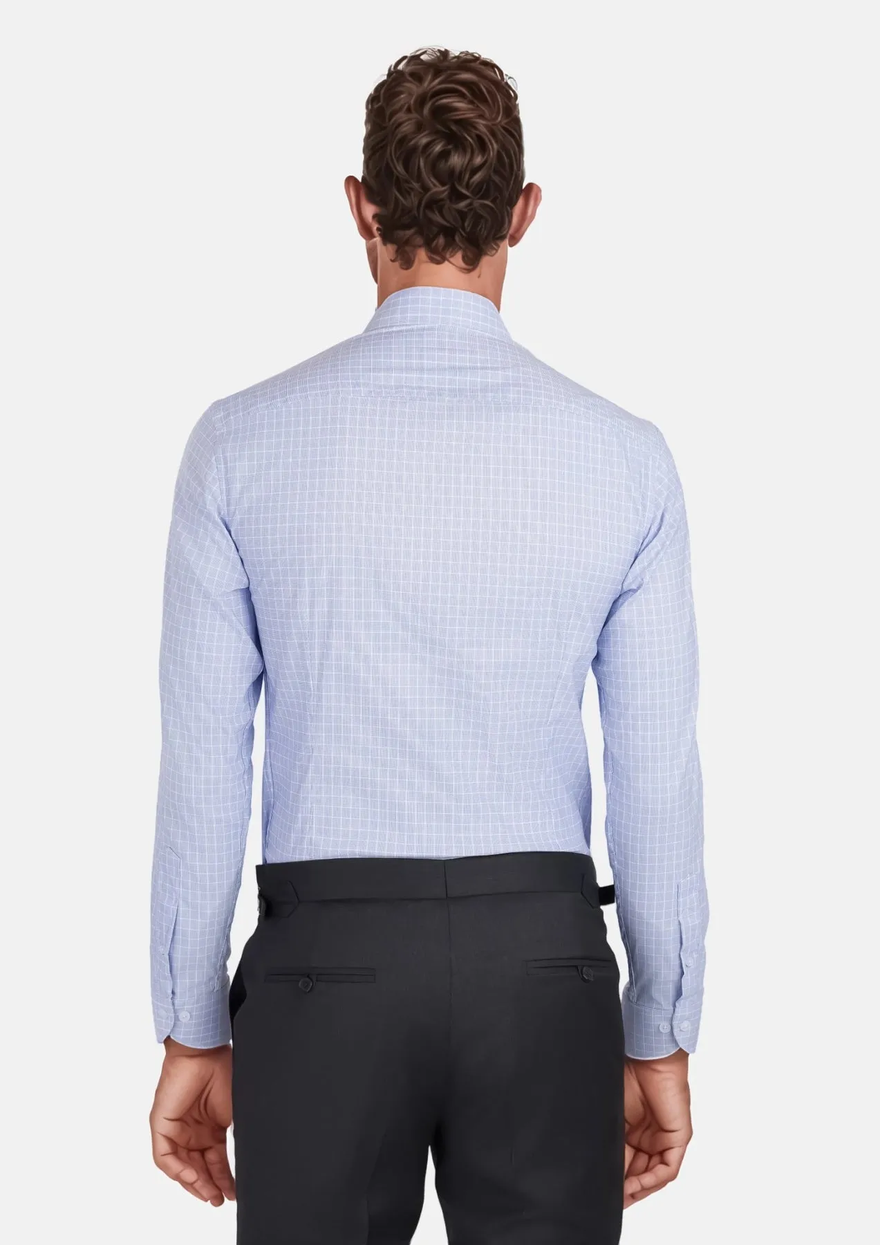 Icy Blue Grid Shirt sold by Sartoro product image thumbnail 4