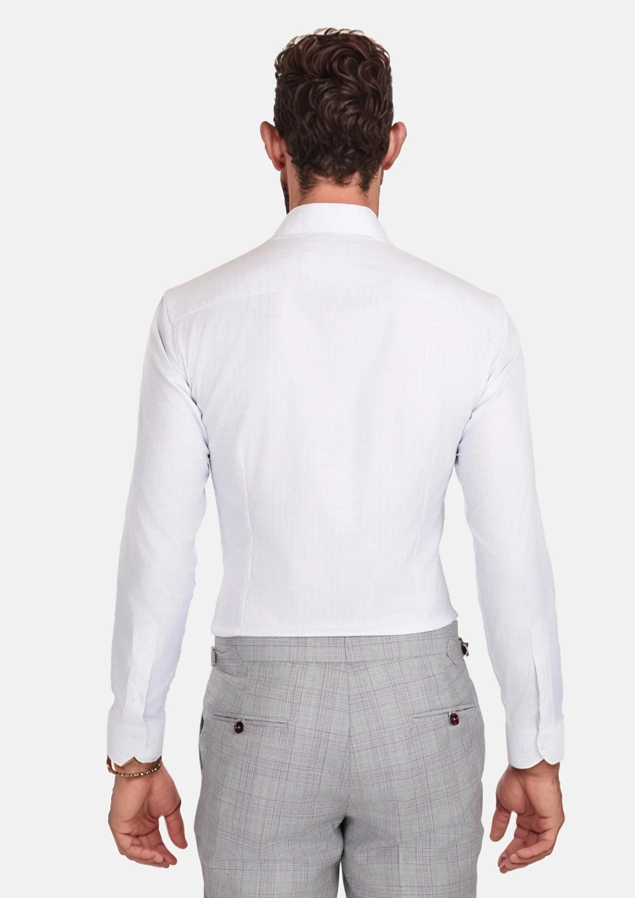 Pale Grey Grid Shirt sold by Sartoro product image thumbnail 5