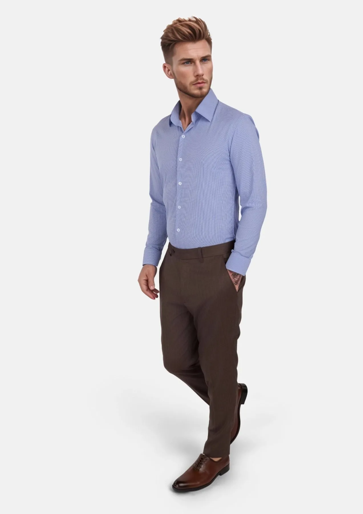 Violet Blue Houndstooth Shirt sold by Sartoro product image thumbnail 4