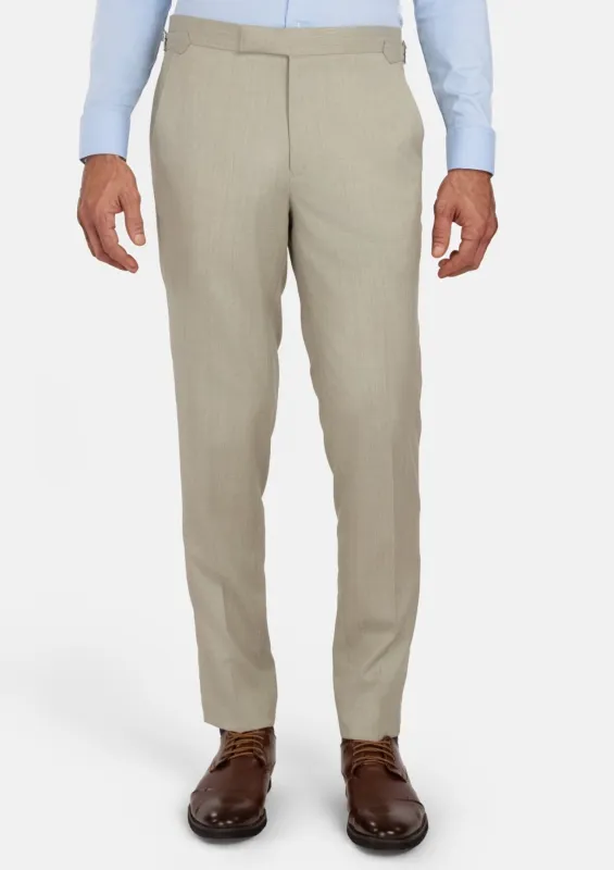 Beige Sandstone Italian Wool Pants sold by Sartoro