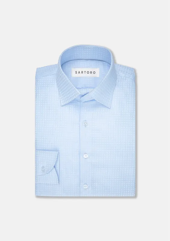 Sky Blue Microcheck Shirt sold by Sartoro