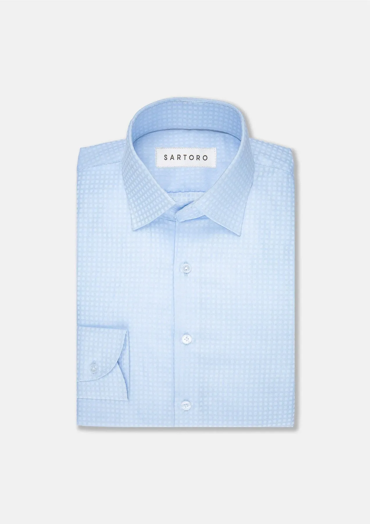 Sky Blue Microcheck Shirt sold by Sartoro