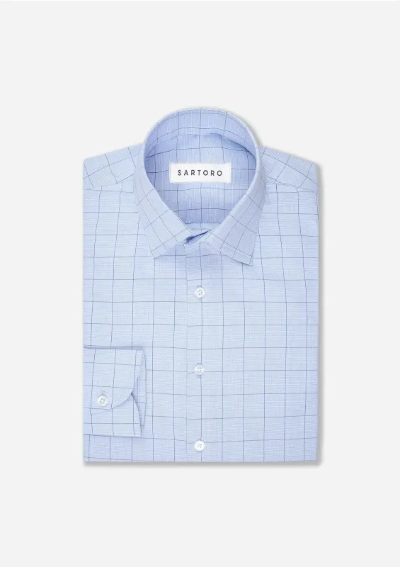 Sky Blue Glen Check Shirt sold by Sartoro