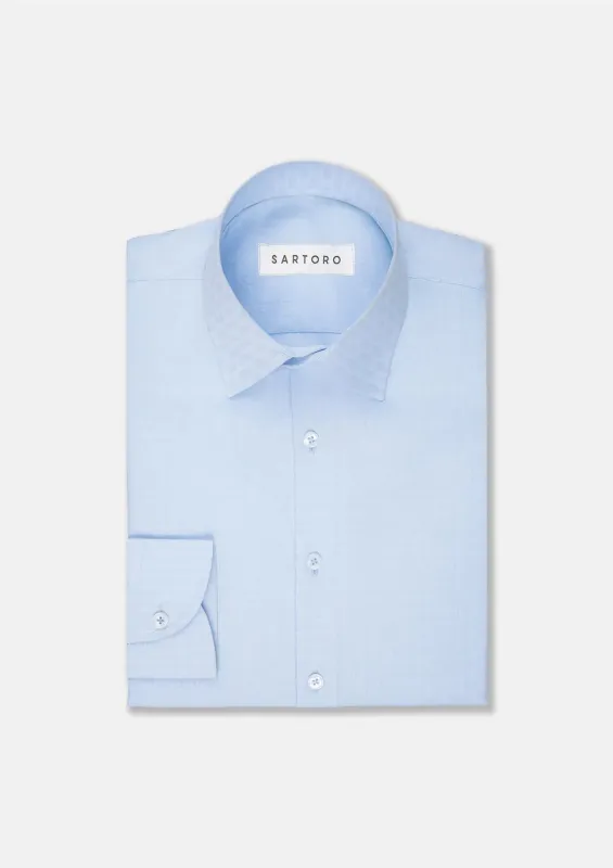 Ice Blue Microcheck Shirt sold by Sartoro