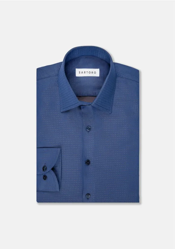 Royal Blue Dobby Dot Shirt sold by Sartoro