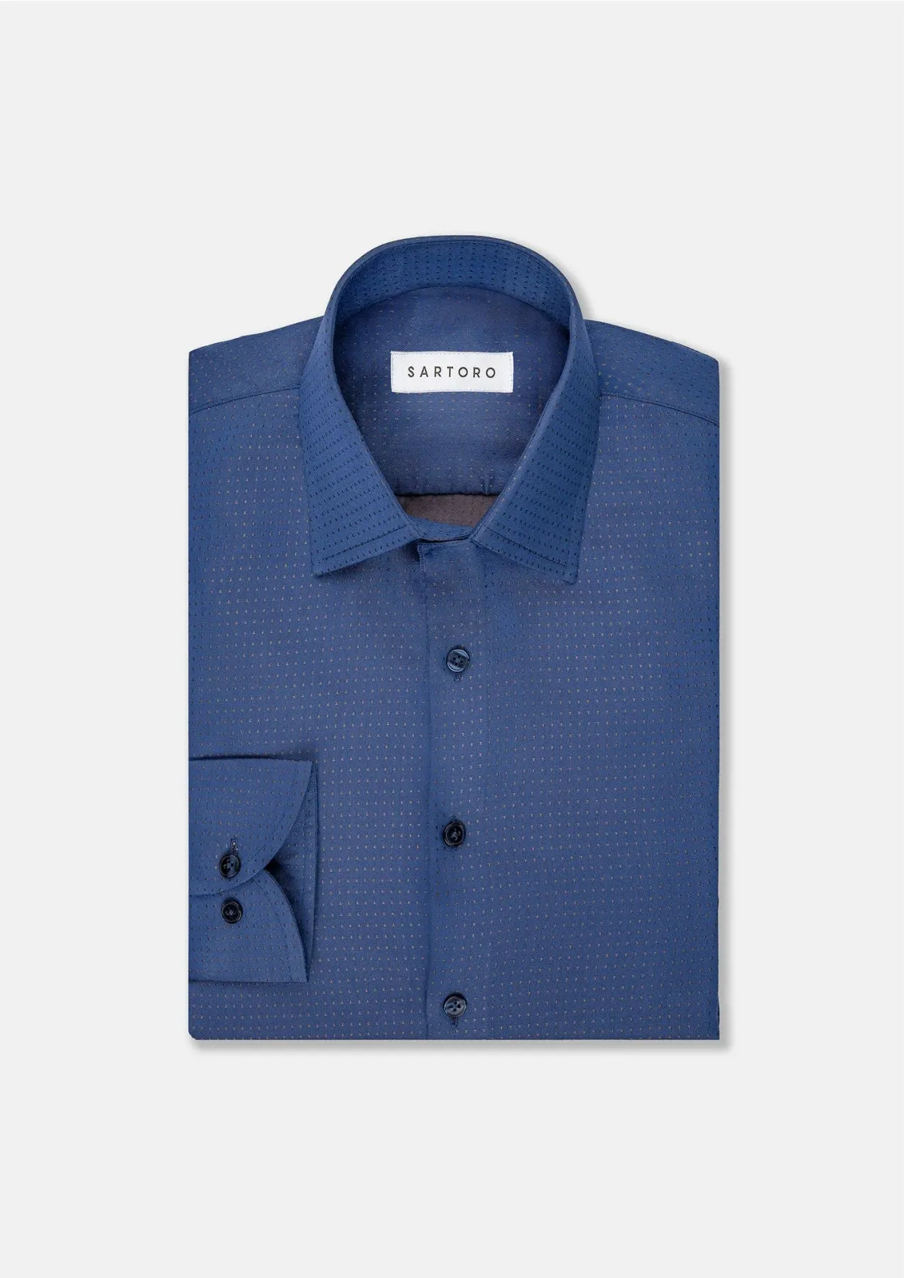 Royal Blue Dobby Dot Shirt sold by Sartoro