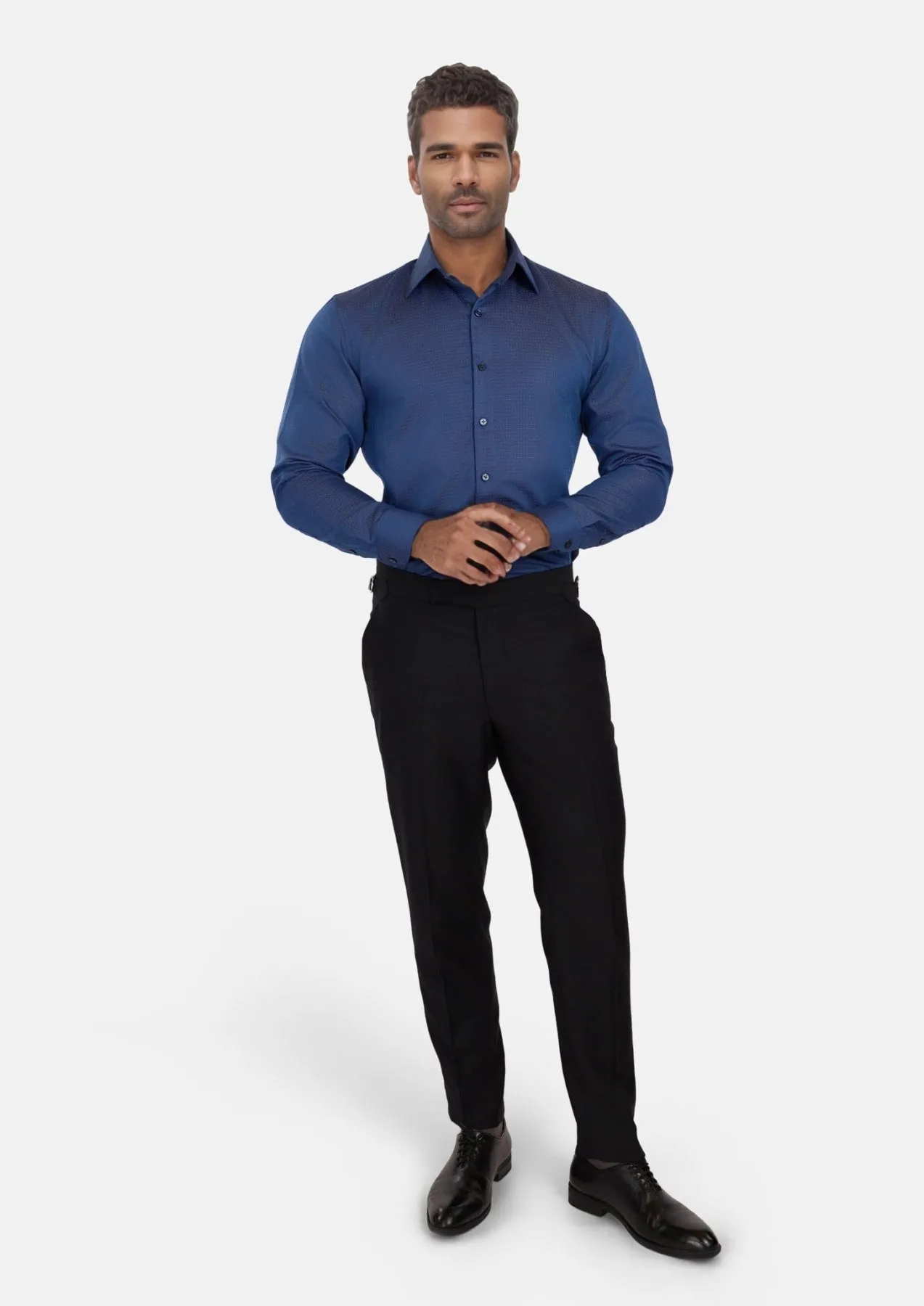 Royal Blue Dobby Dot Shirt sold by Sartoro product image thumbnail 4