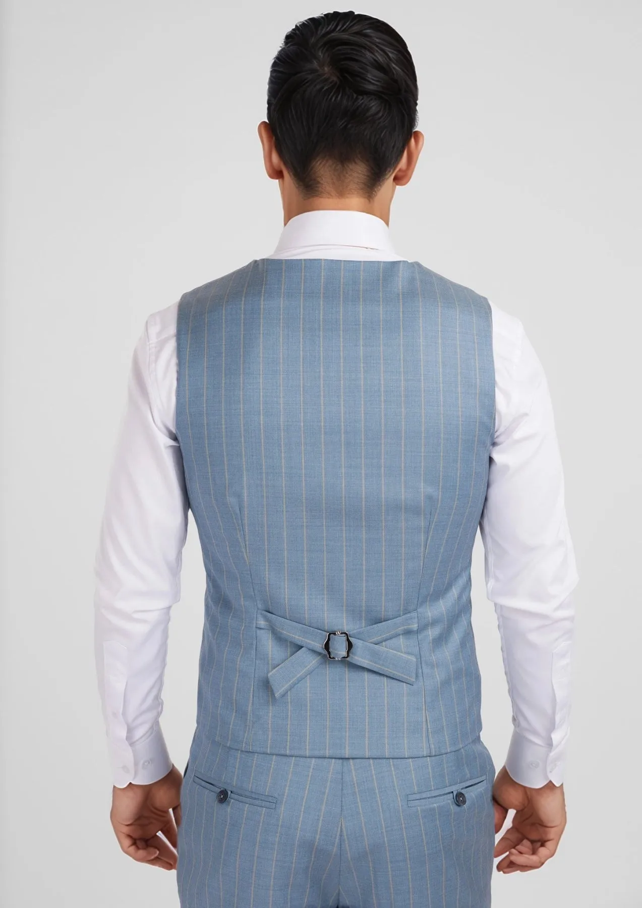 Sky Blue Pinstripe Vest sold by Sartoro product image thumbnail 5