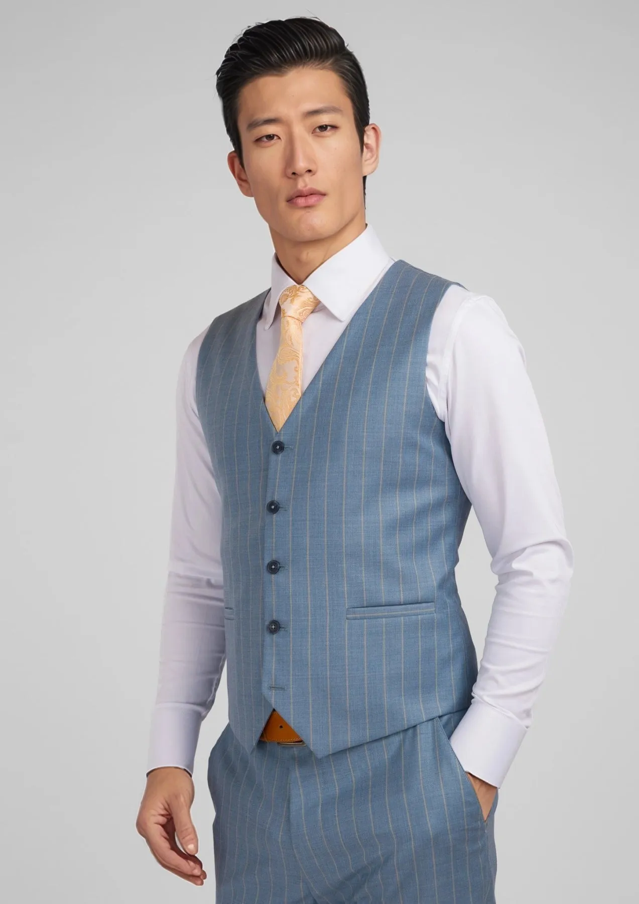 Sky Blue Pinstripe Vest sold by Sartoro product image thumbnail 4