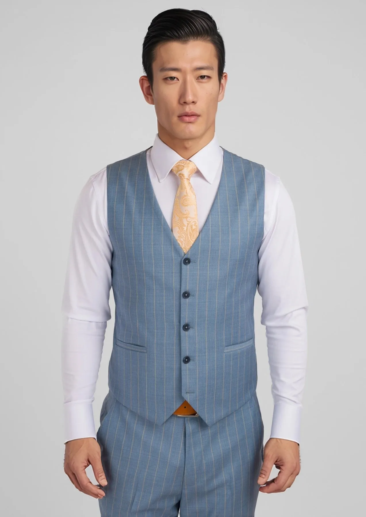 Sky Blue Pinstripe Vest sold by Sartoro product image thumbnail 3