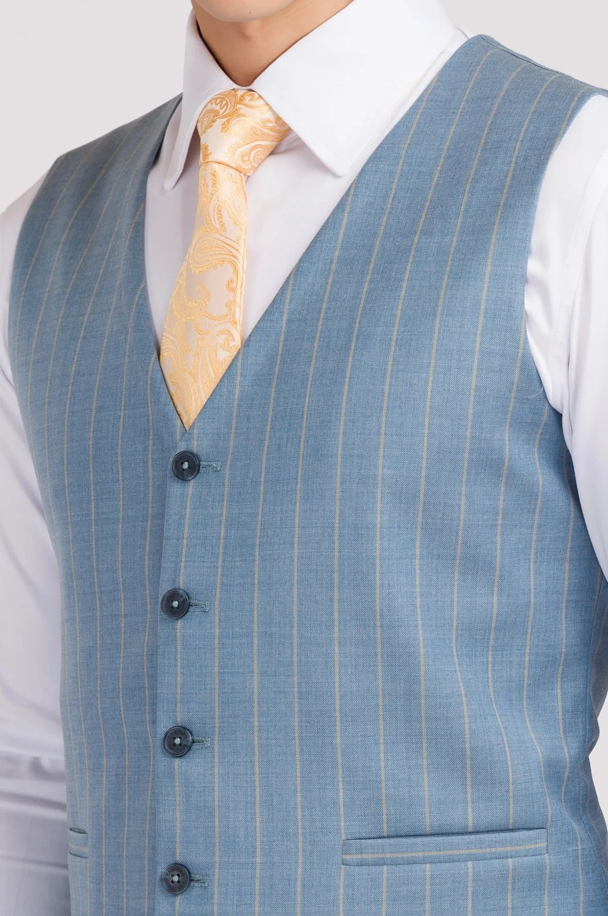 Sky Blue Pinstripe Vest sold by Sartoro product image thumbnail 2