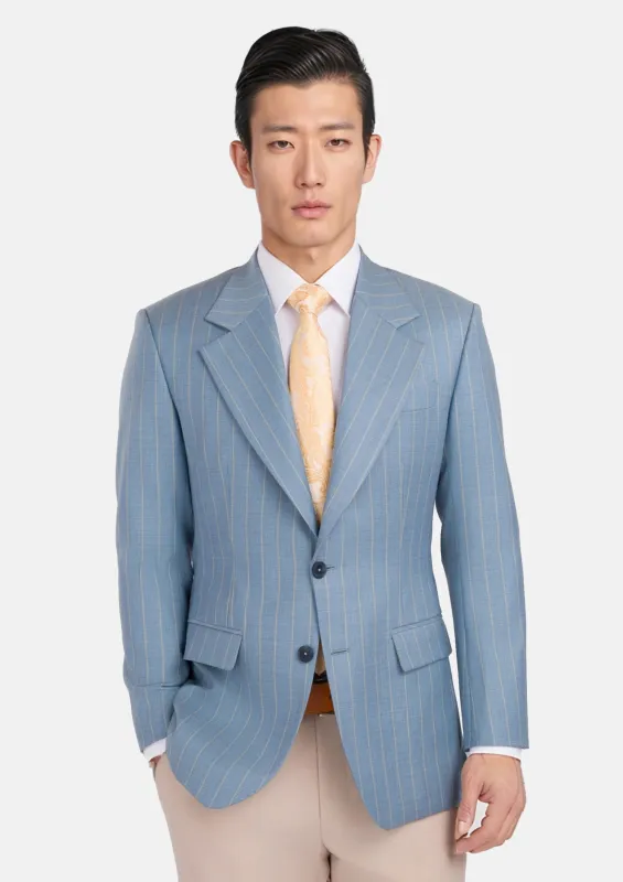 Sky Blue Pinstripe Ellis Jacket sold by Sartoro