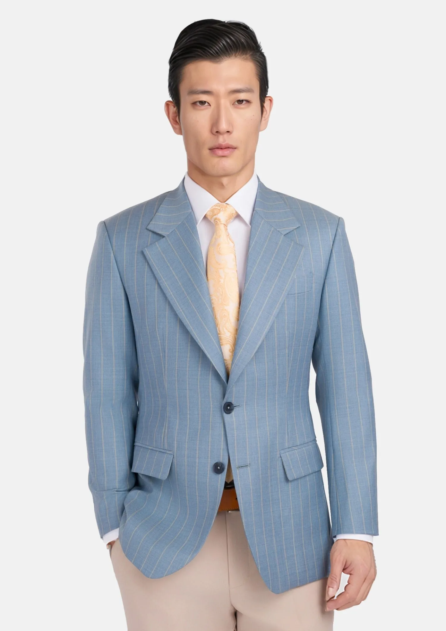 Sky Blue Pinstripe Ellis Jacket sold by Sartoro