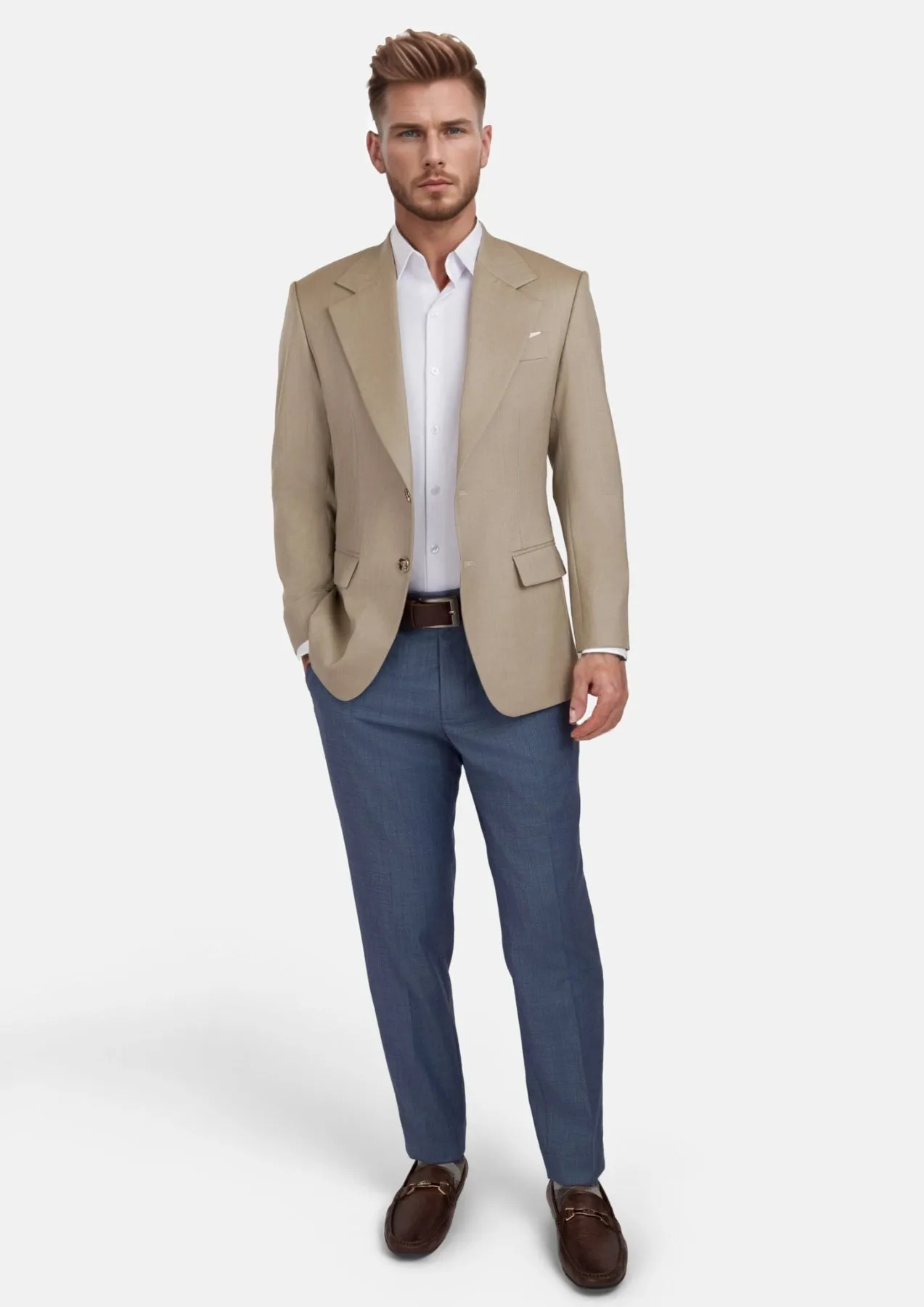 Sand Herringbone Ellis Jacket sold by Sartoro product image thumbnail 5