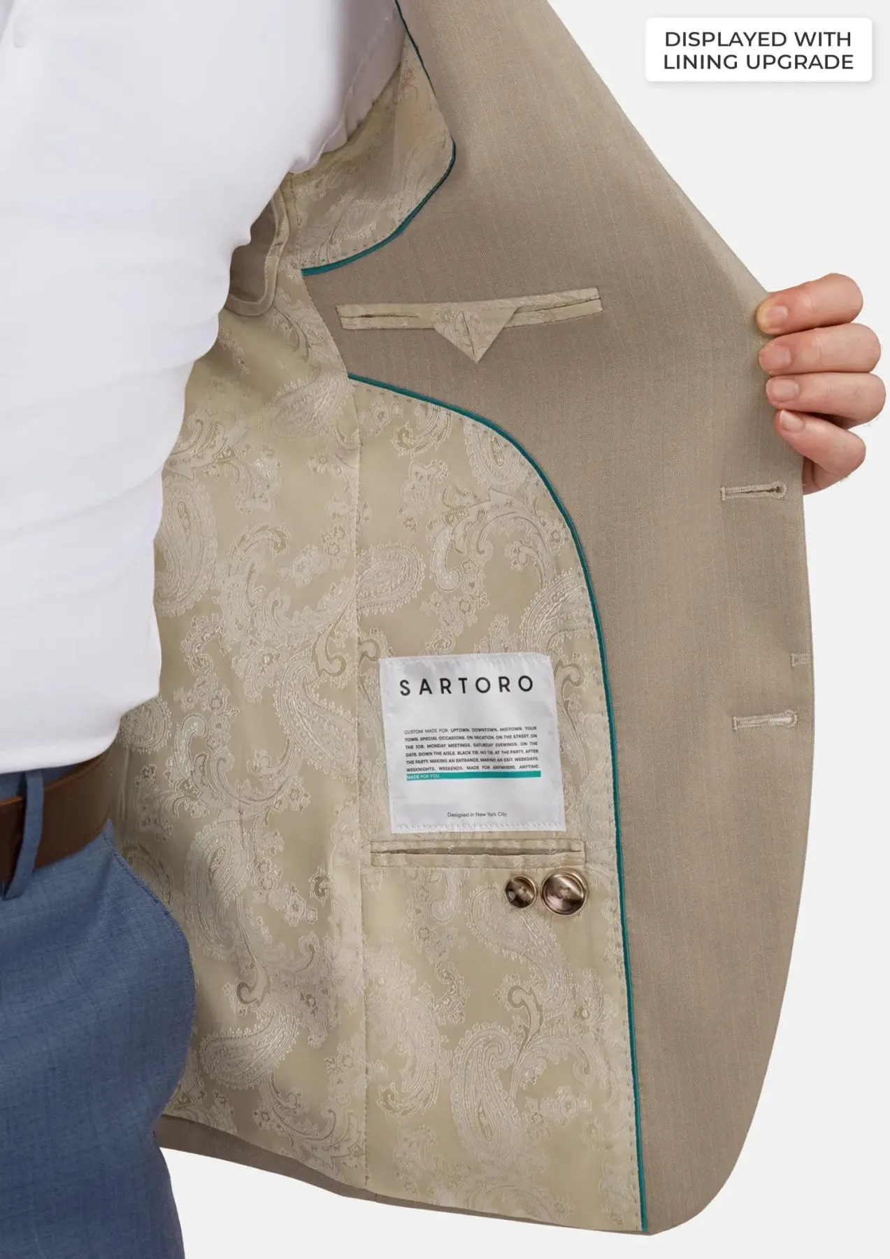 Sand Herringbone Ellis Jacket sold by Sartoro product image thumbnail 4