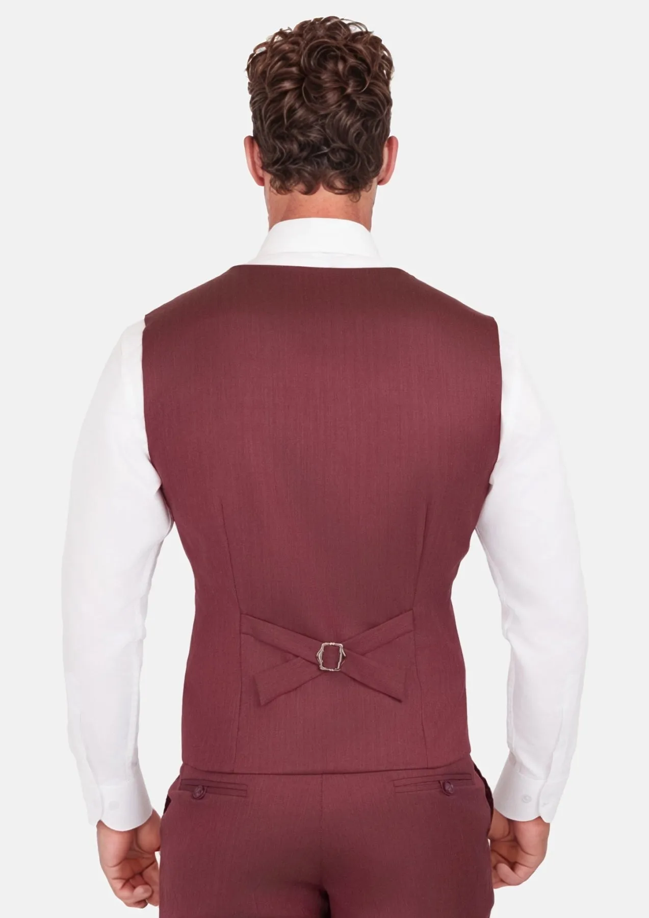 Burgundy Herringbone Vest sold by Sartoro product image thumbnail 4