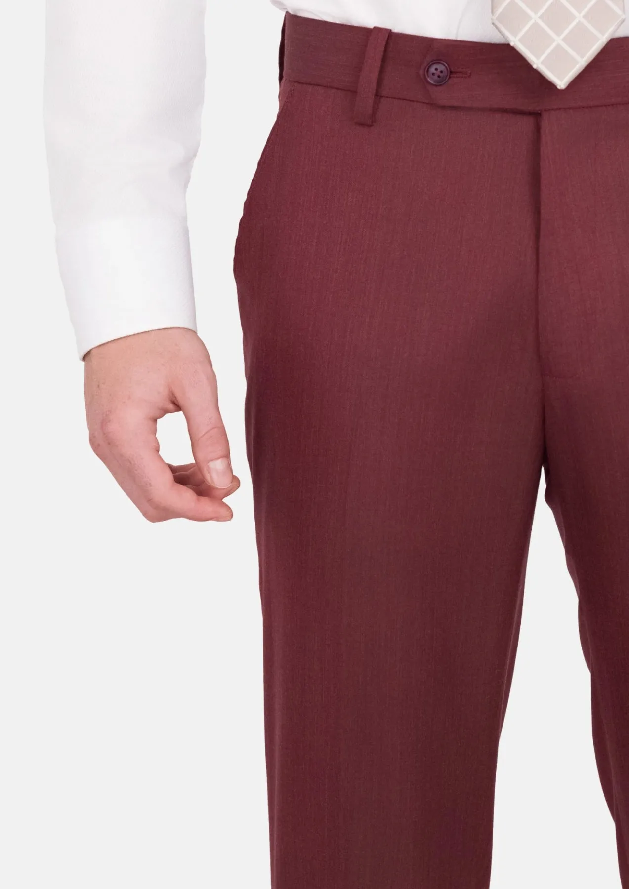 Burgundy Herringbone Pants sold by Sartoro product image thumbnail 2