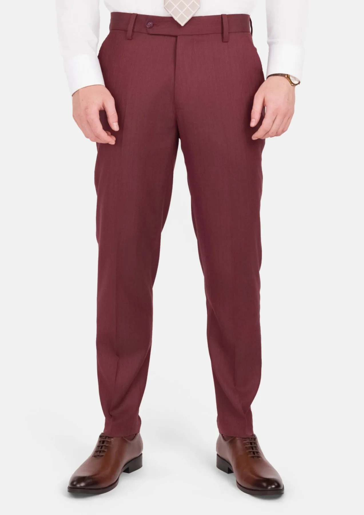 Burgundy Herringbone Pants sold by Sartoro