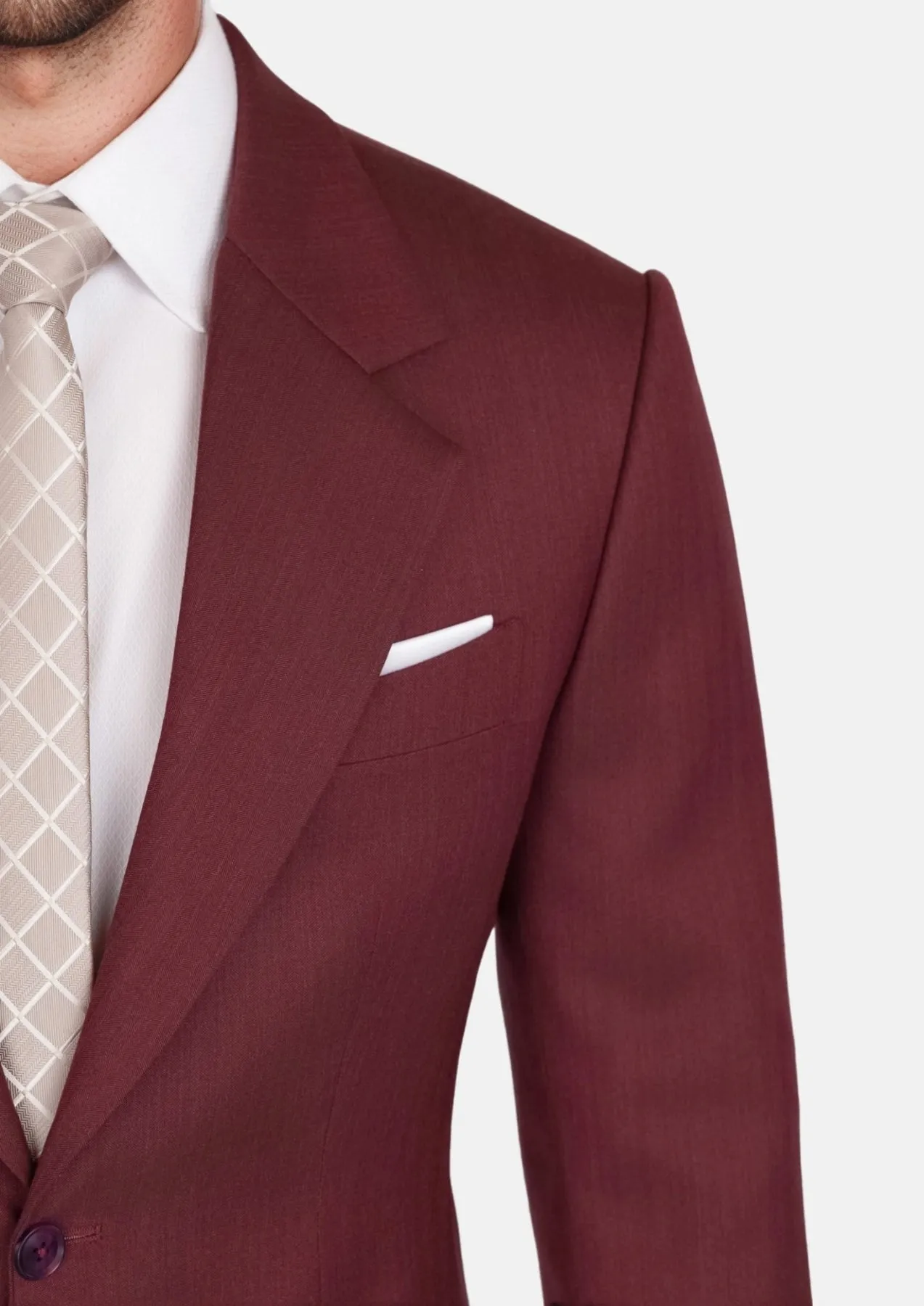 Burgundy Herringbone Ellis Suit sold by Sartoro product image thumbnail 2