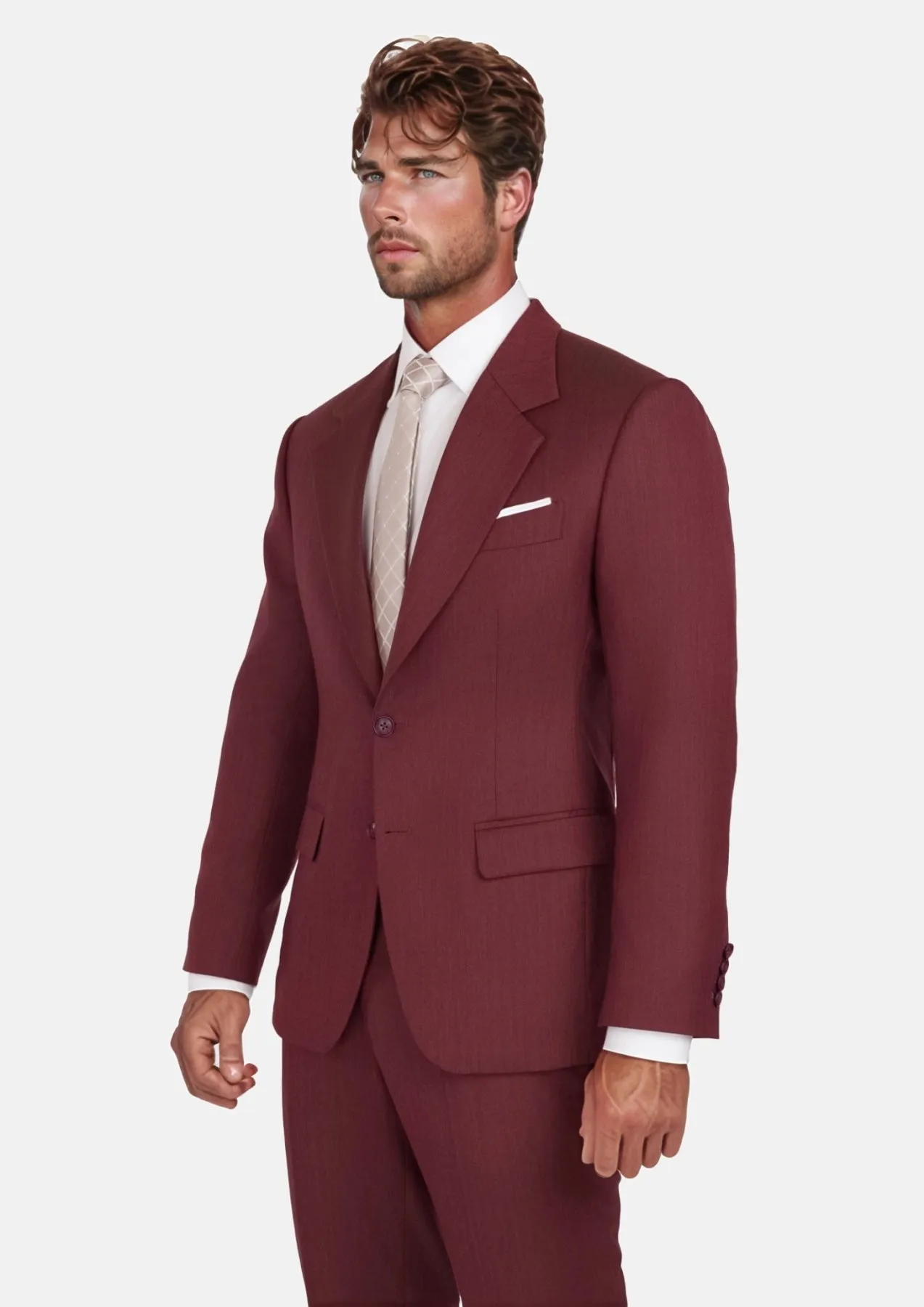 Burgundy Herringbone Ellis Suit sold by Sartoro product image thumbnail 3