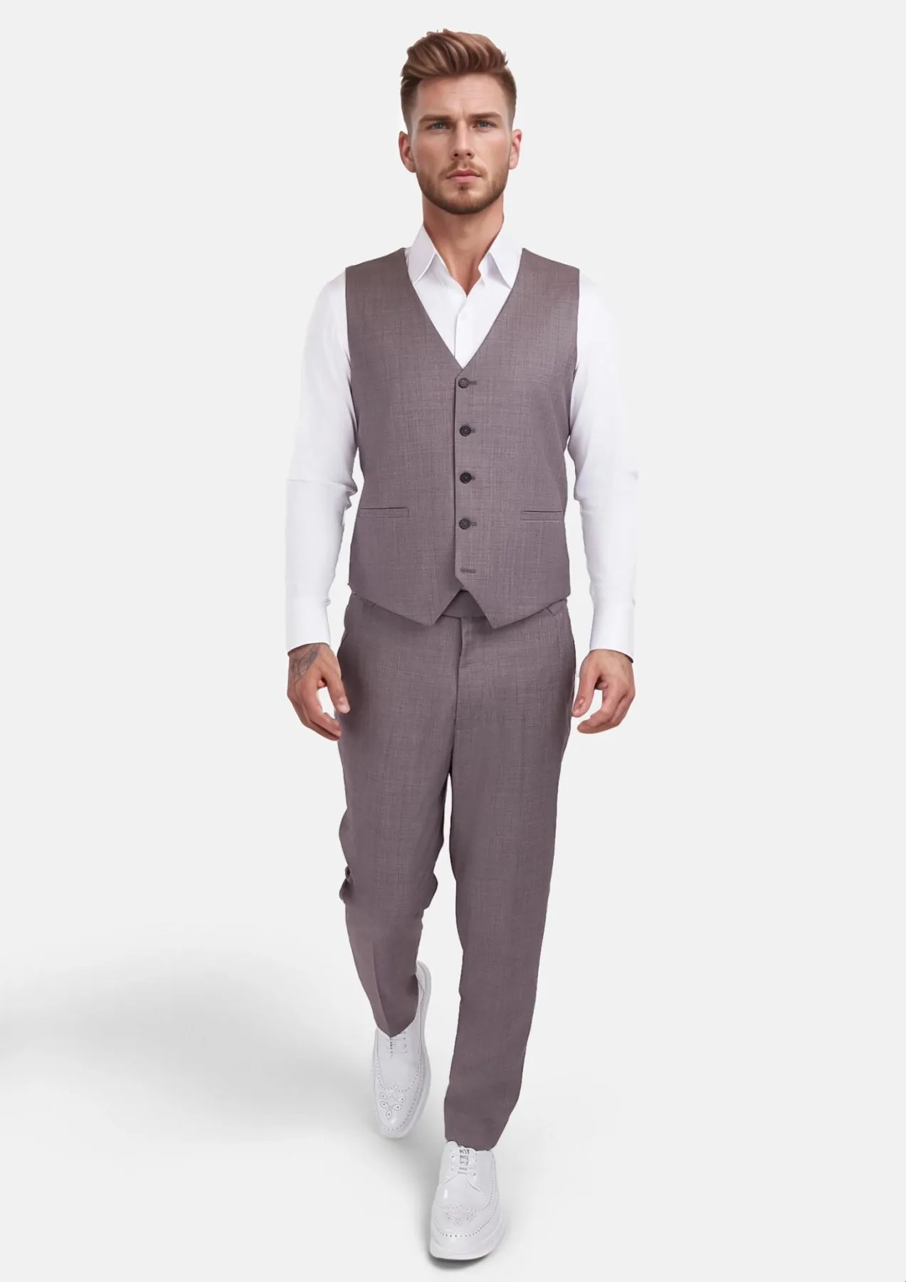 Wisteria Lilac Sharkskin Vest sold by Sartoro product image thumbnail 5
