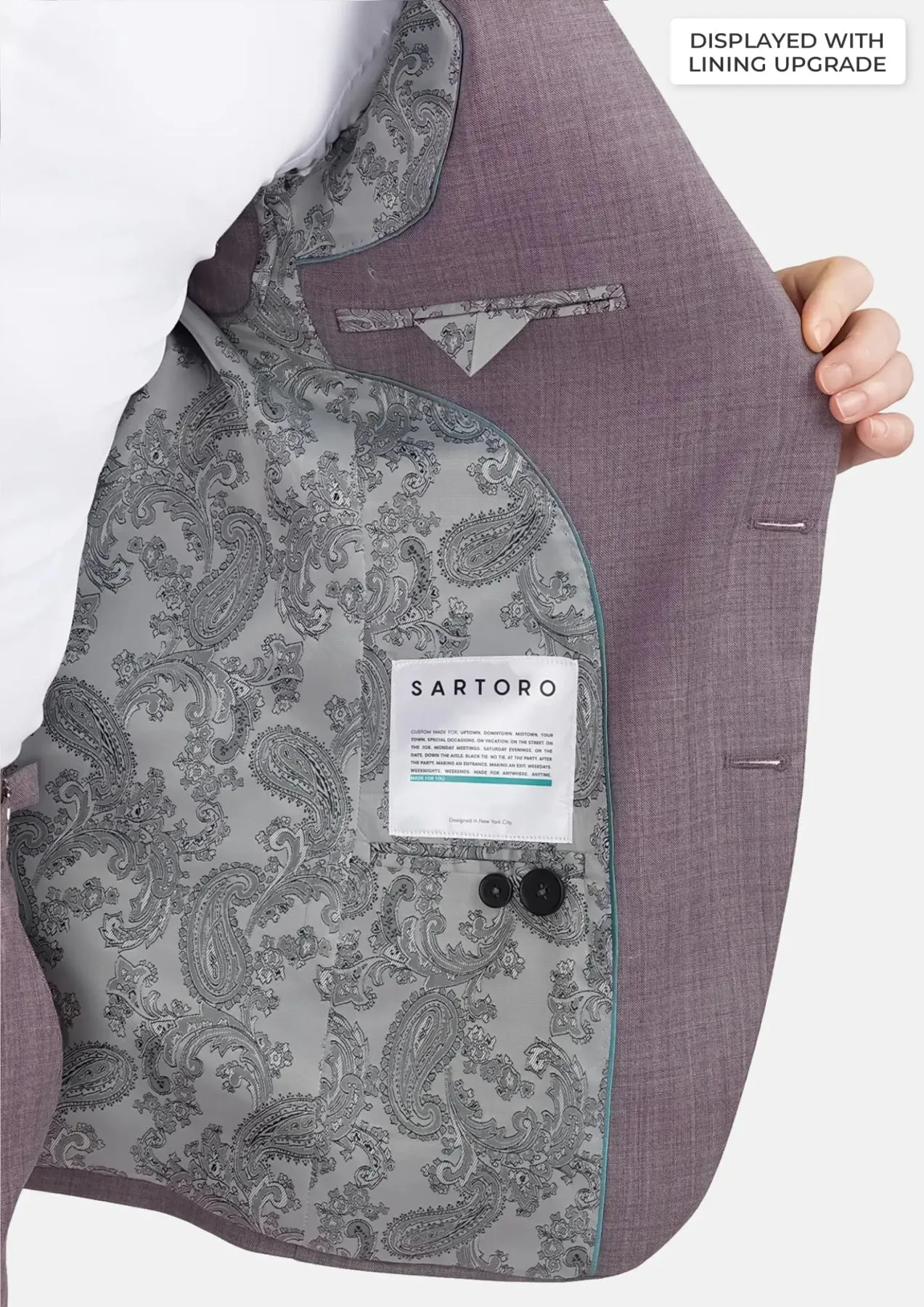 Wisteria Lilac Sharkskin Suit sold by Sartoro product image thumbnail 4