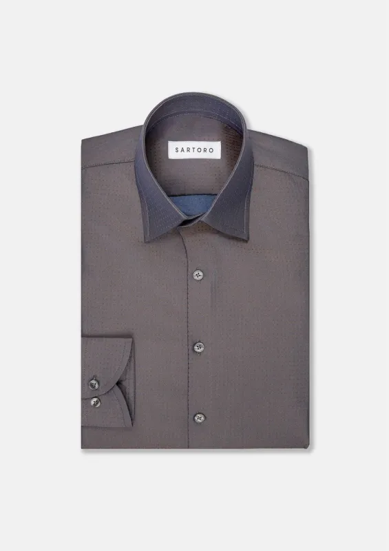 Espresso Dobby Dot Shirt sold by Sartoro