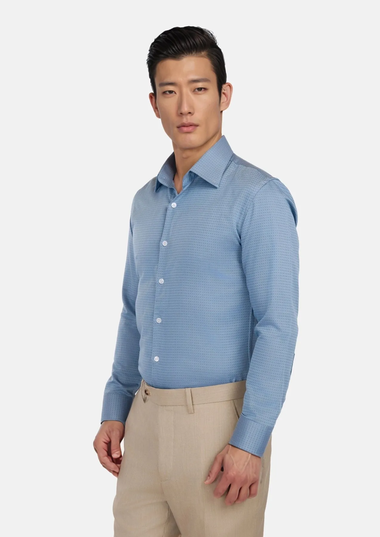 Weldon Blue Dobby Dot Shirt sold by Sartoro product image thumbnail 3