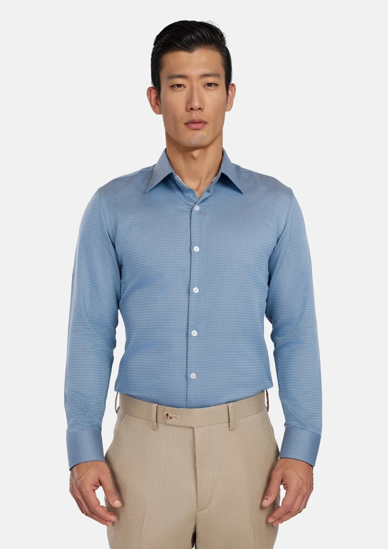 Weldon Blue Dobby Dot Shirt sold by Sartoro product image thumbnail 2