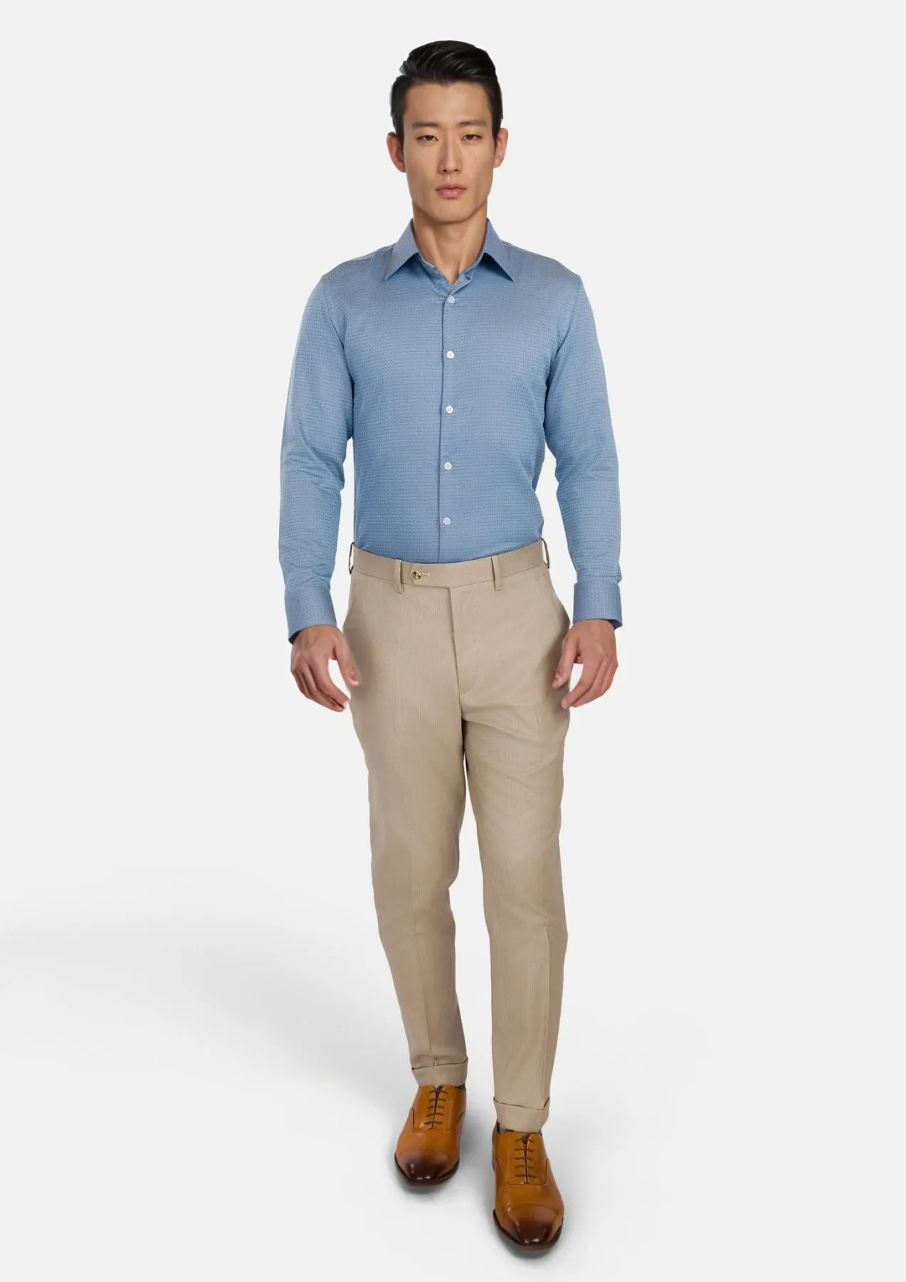 Weldon Blue Dobby Dot Shirt sold by Sartoro product image thumbnail 5