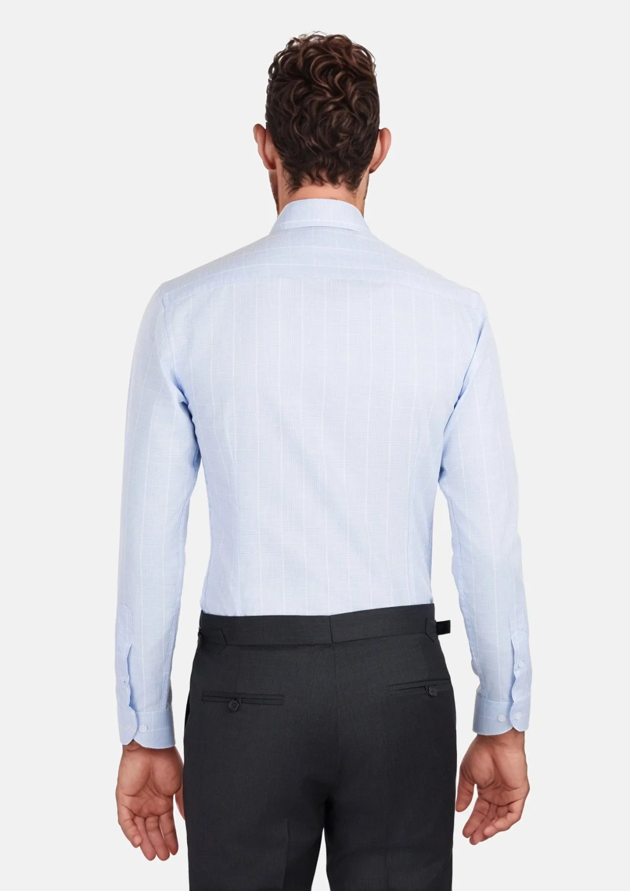 Ice Blue Glen Check Shirt sold by Sartoro product image thumbnail 5