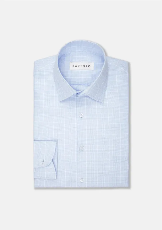 Ice Blue Glen Check Shirt sold by Sartoro