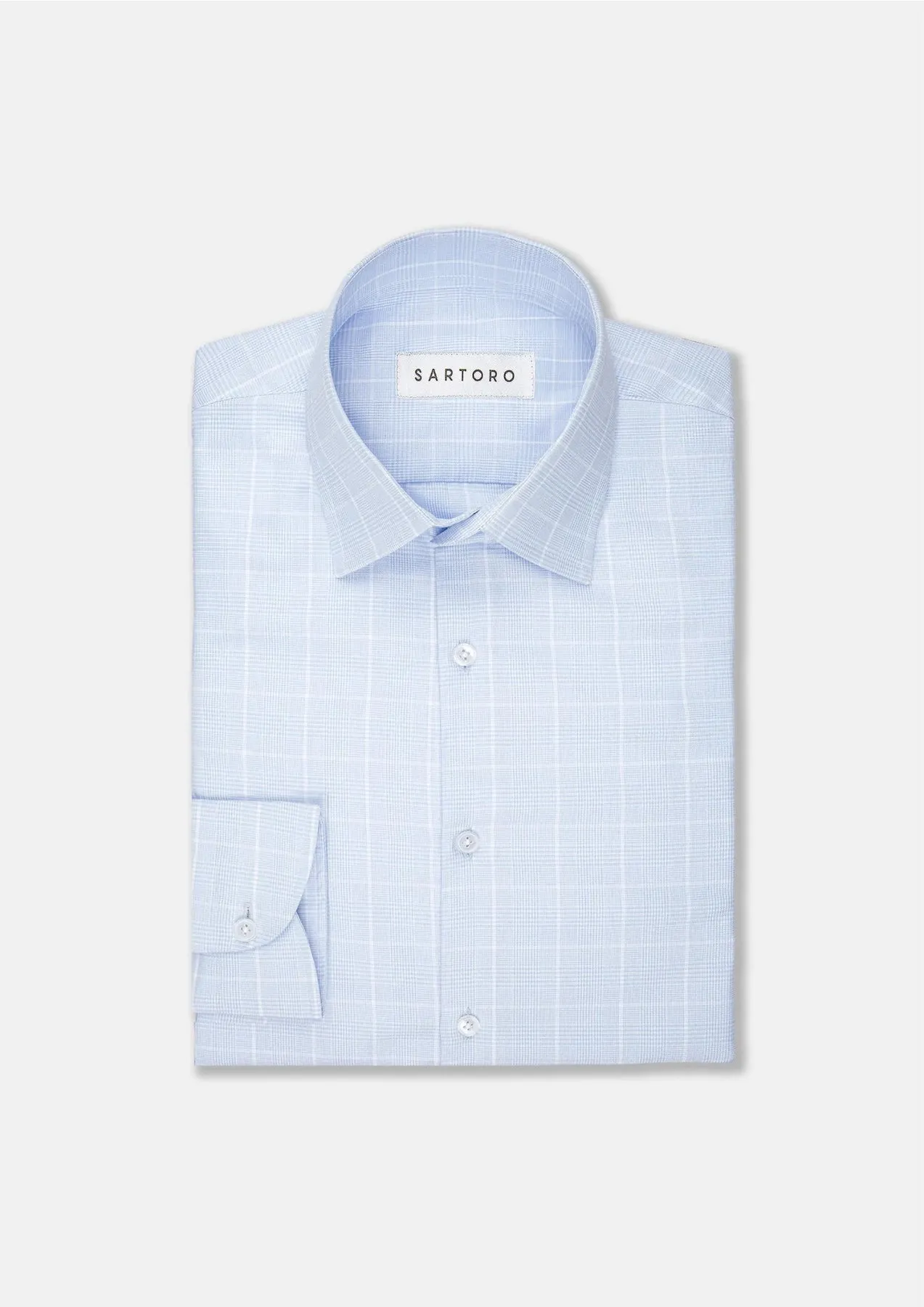Ice Blue Glen Check Shirt sold by Sartoro