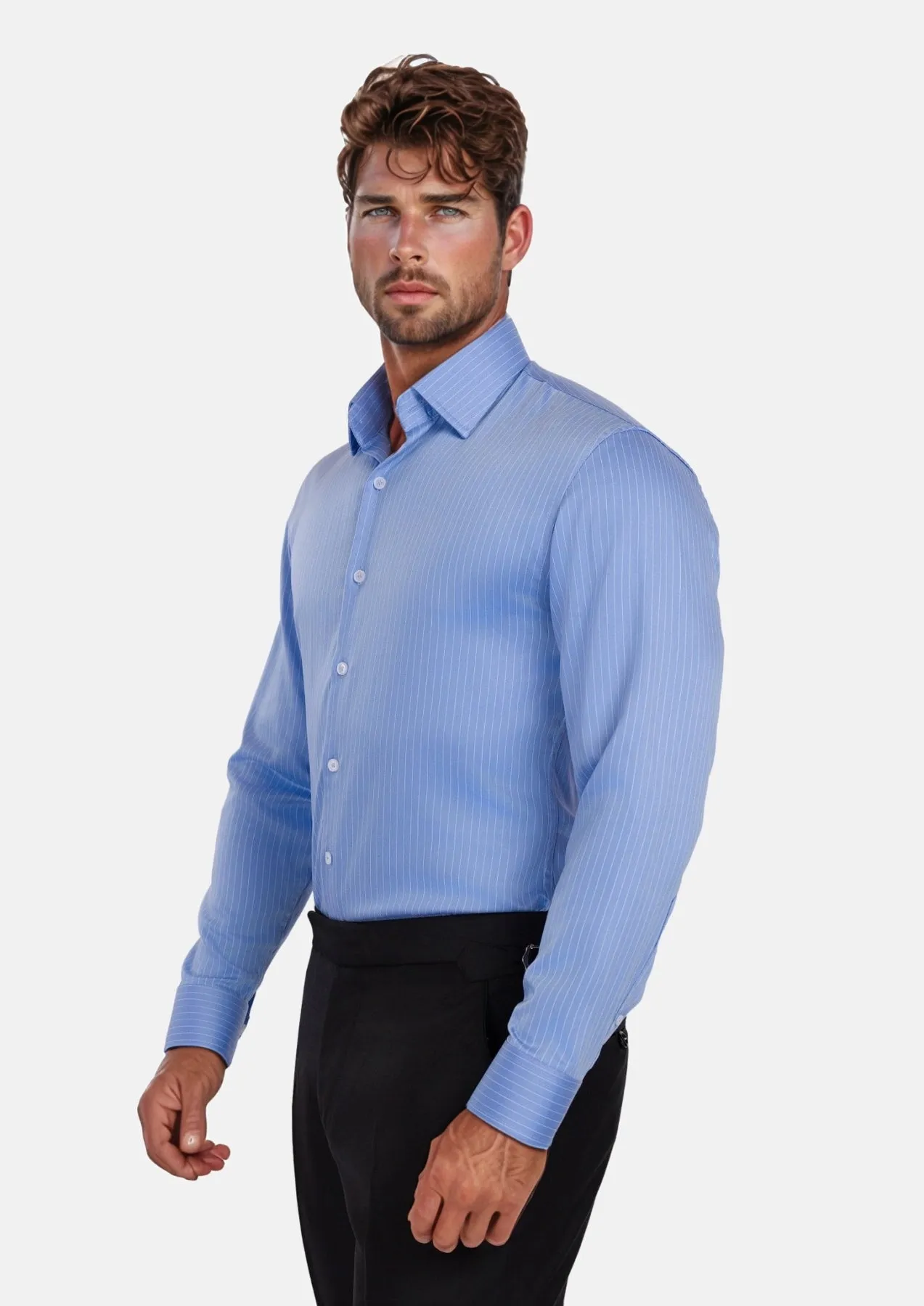 Royal Bamboo Stripe Shirt sold by Sartoro product image thumbnail 3