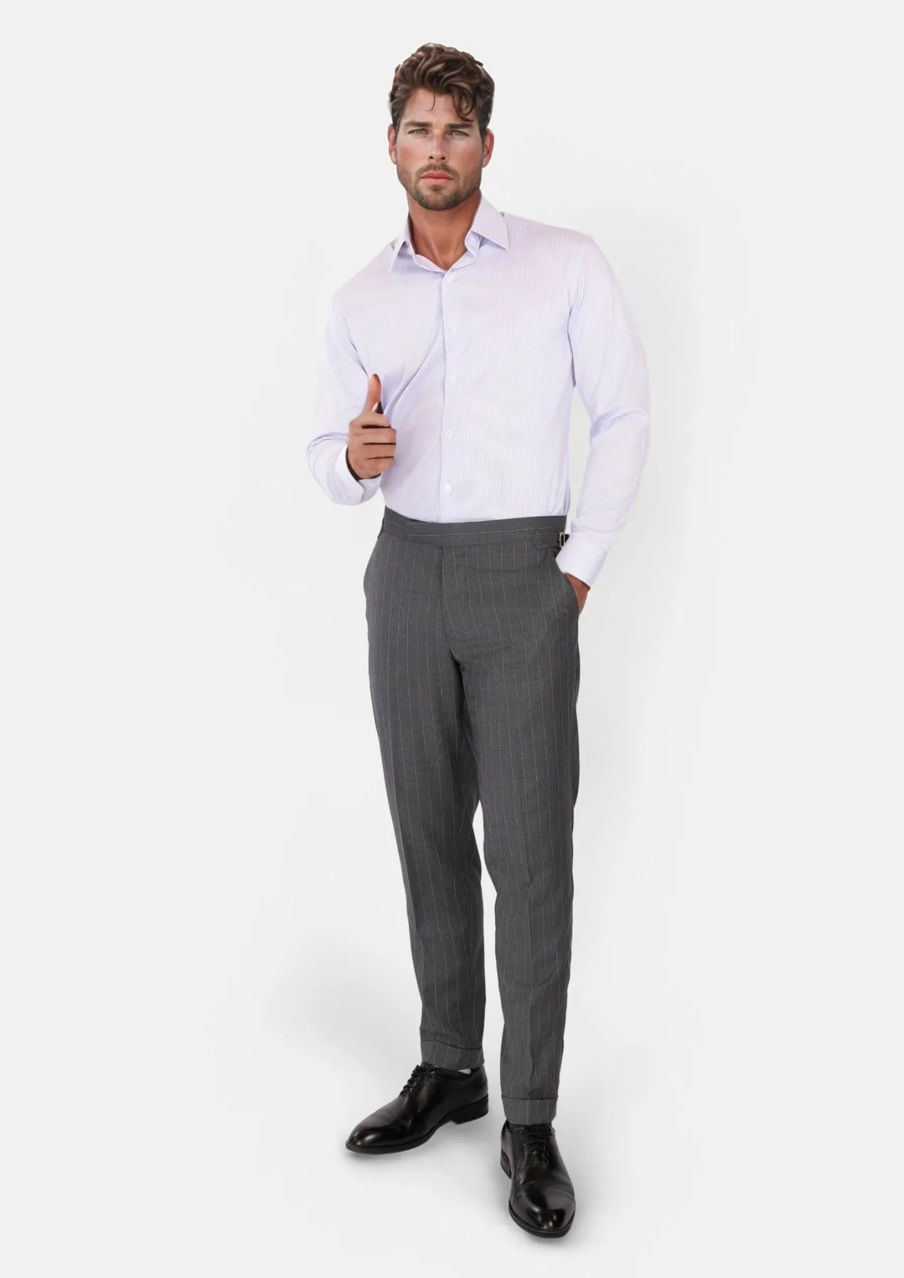 Lavender Stripe Shirt sold by Sartoro product image thumbnail 4