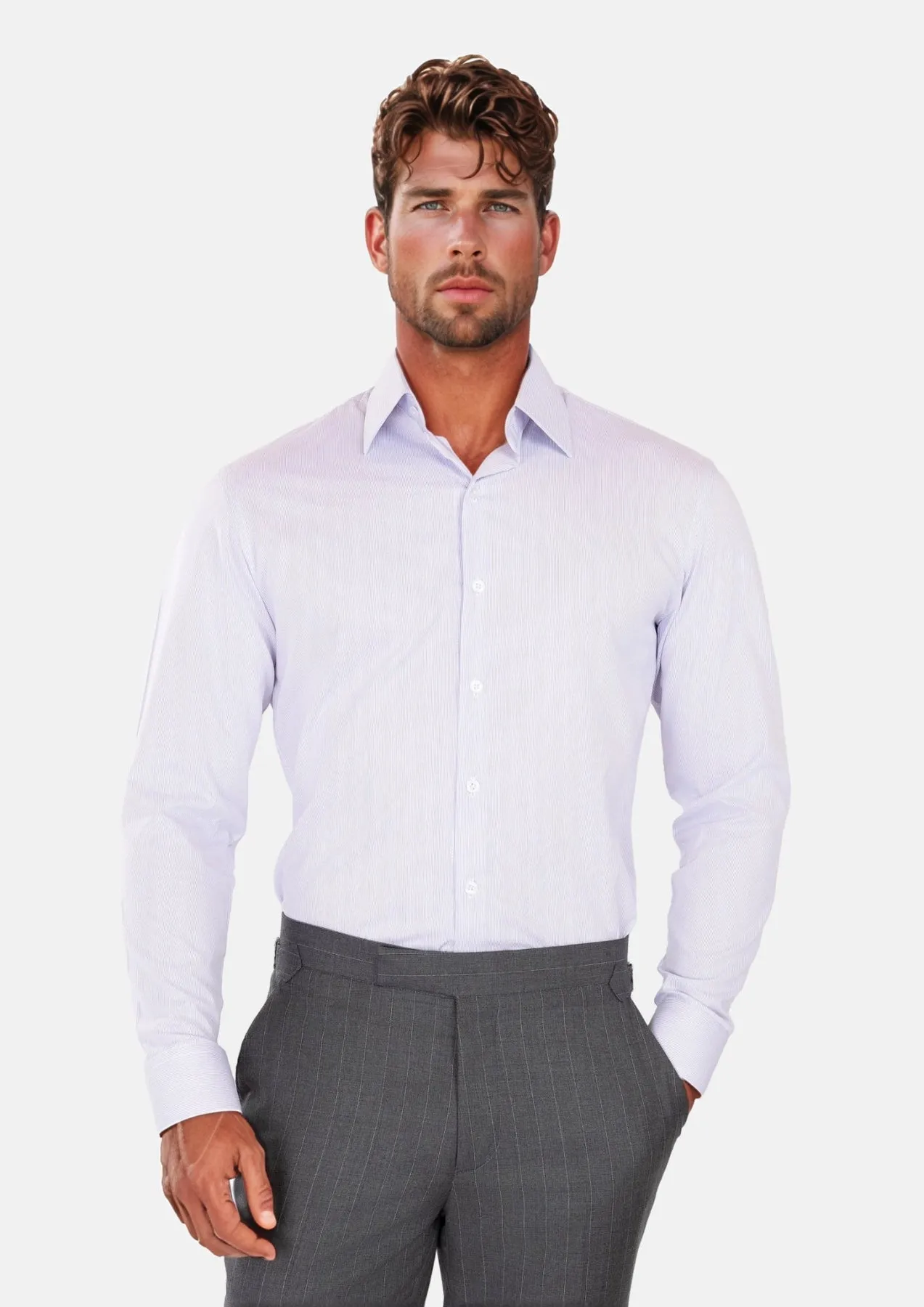 Lavender Stripe Shirt sold by Sartoro product image thumbnail 2