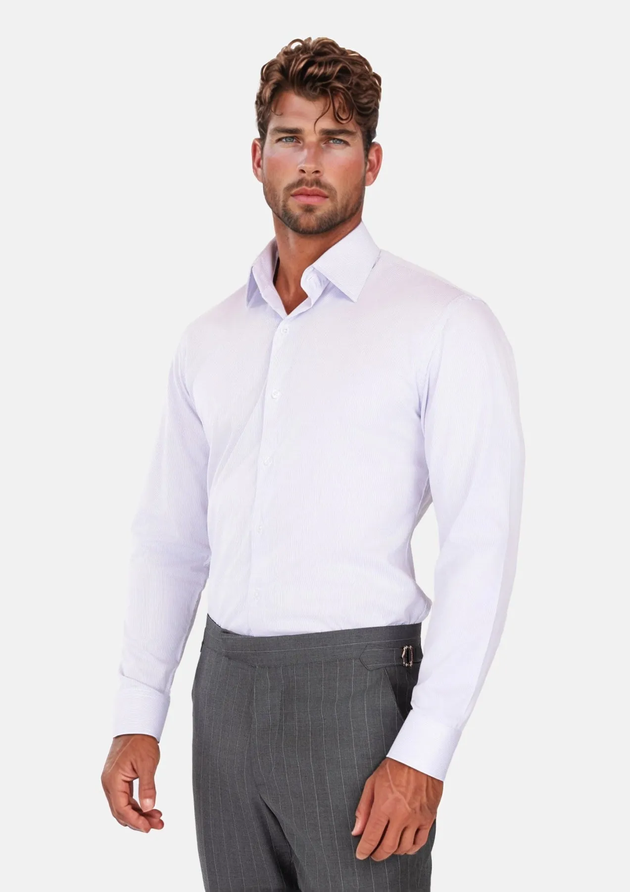 Lavender Stripe Shirt sold by Sartoro product image thumbnail 3